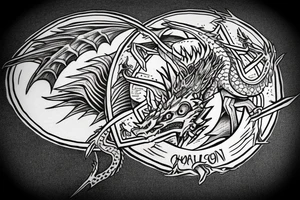 Dragon eating it self in a circle tattoo idea