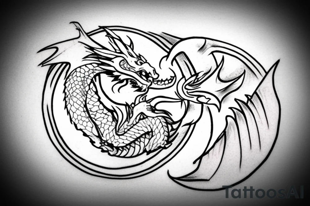 A Dragon eating it self in a circle tattoo idea