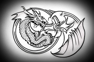 A Dragon eating it self in a circle tattoo idea