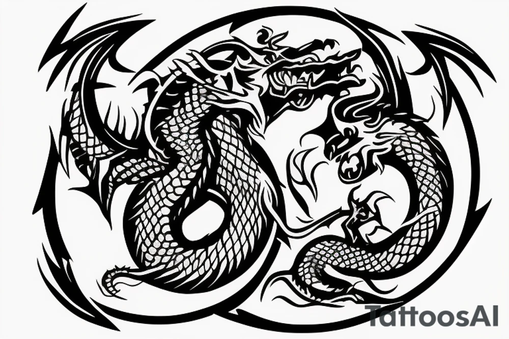 A Dragon eating it self in a circle tattoo idea