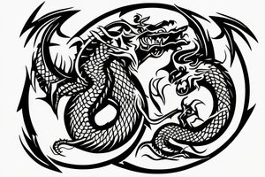 A Dragon eating it self in a circle tattoo idea