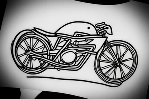 minimalist tattoo of a racing bike in this lines tattoo idea