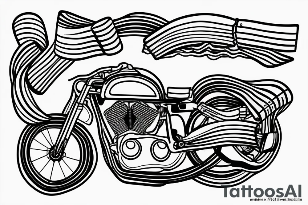 minimalist tattoo of a racing bike in this lines tattoo idea