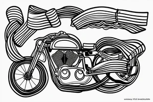 minimalist tattoo of a racing bike in this lines tattoo idea