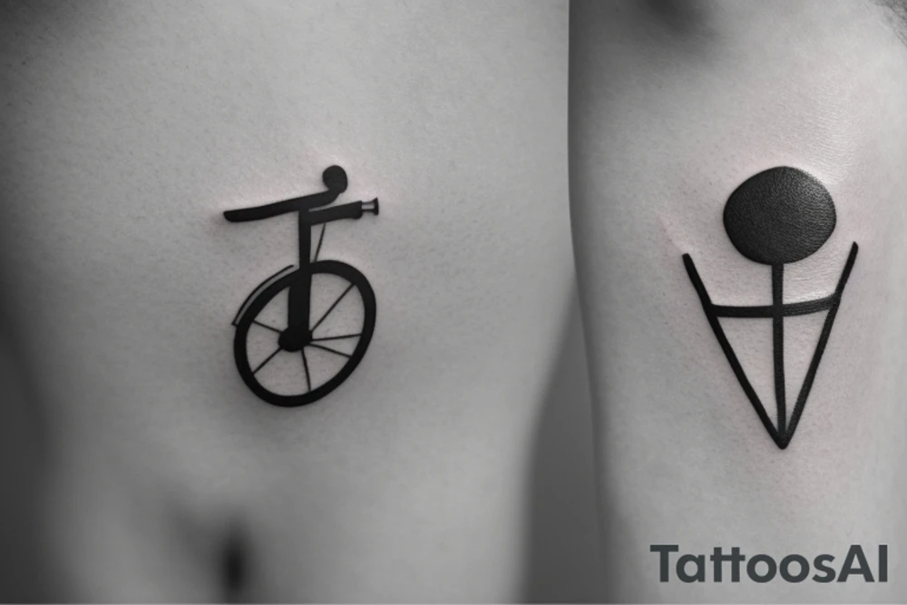 minimalistic tattoo of a road bike with the use of only a few lines tattoo idea