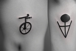 minimalistic tattoo of a road bike with the use of only a few lines tattoo idea