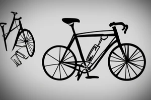 minimalistic tattoo of a road bike with the use of only a few lines tattoo idea