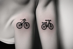 minimalistic tattoo of a road bike with the use of only a few straight lines tattoo idea