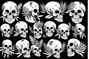 A bar shaker in the form of a skull and palm trees grow from it on the neck tattoo idea