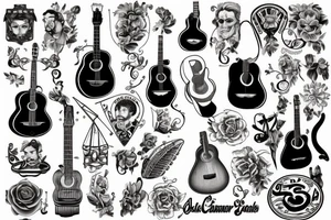 acoustic guitar tattoo idea
