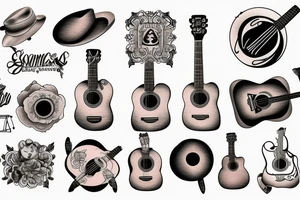 acoustic guitar tattoo idea