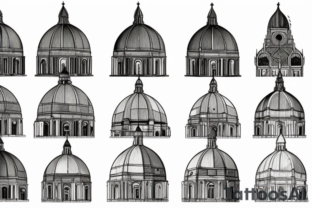 Architectural section of brunelleschi dome tattoo idea