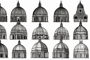 Architectural section of brunelleschi dome tattoo idea