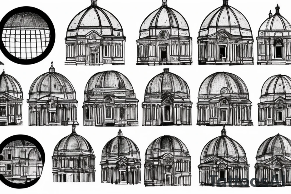 Architectural section of brunelleschi dome tattoo idea