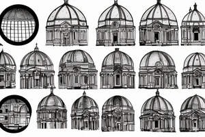 Architectural section of brunelleschi dome tattoo idea