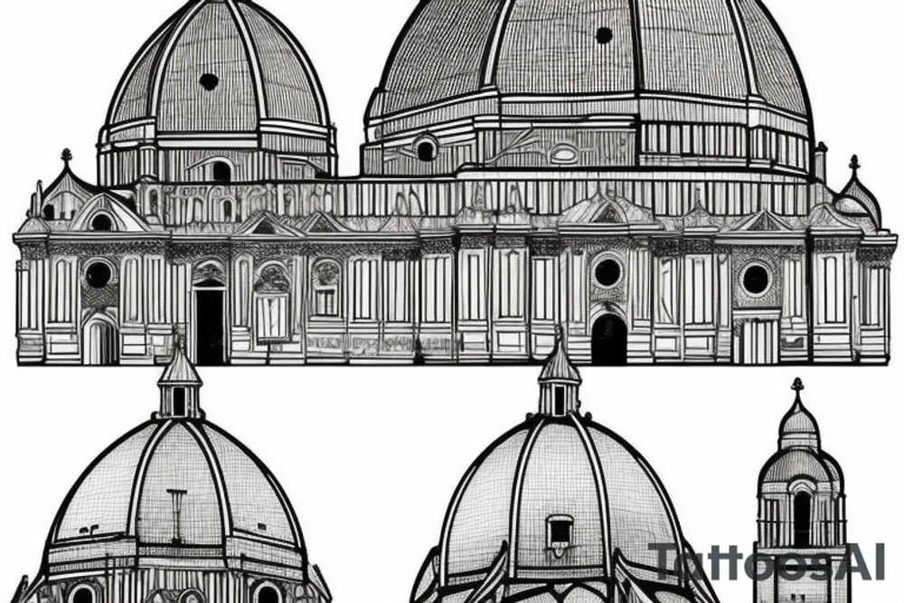 Architectural section of brunelleschi dome, horizontal section tattoo idea Architectural section of brunelleschi dome, horizontal section tattoo idea