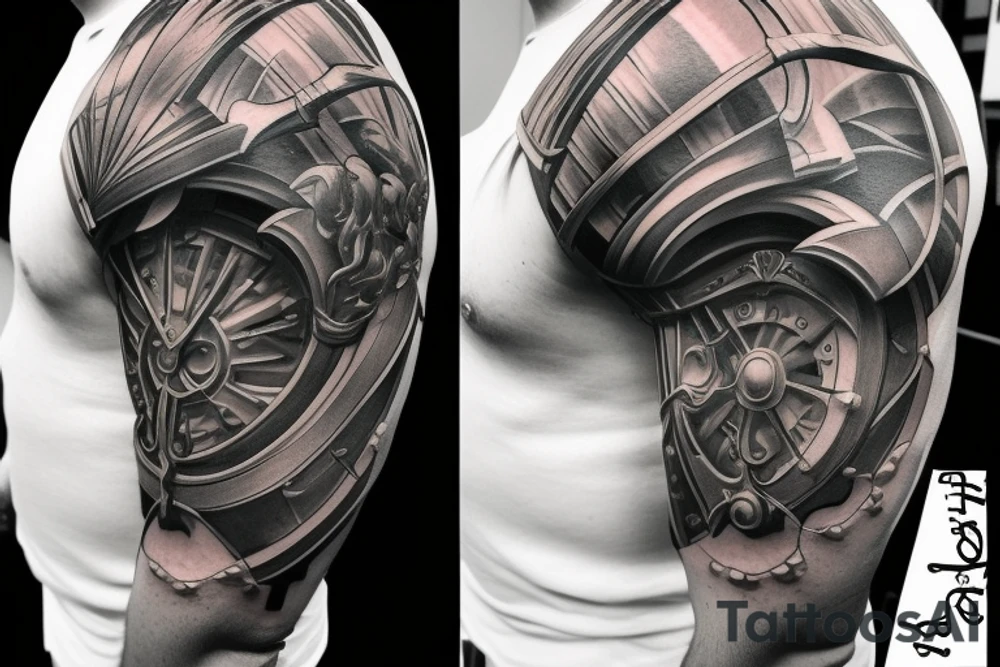 armor shoulder tattoo idea
