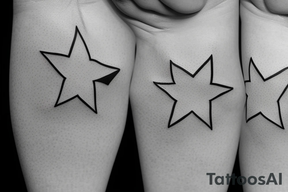 footprints, star, star, 2 stars, footprints tattoo idea