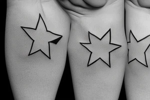 footprints, star, star,  2 stars, footprints tattoo idea