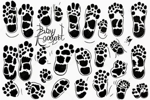 set of baby foot prints tattoo idea