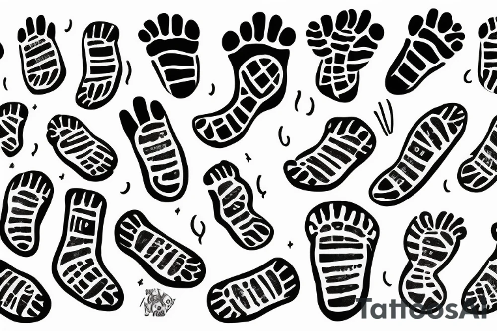 set of baby foot prints tattoo idea