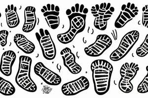 set of baby foot prints tattoo idea
