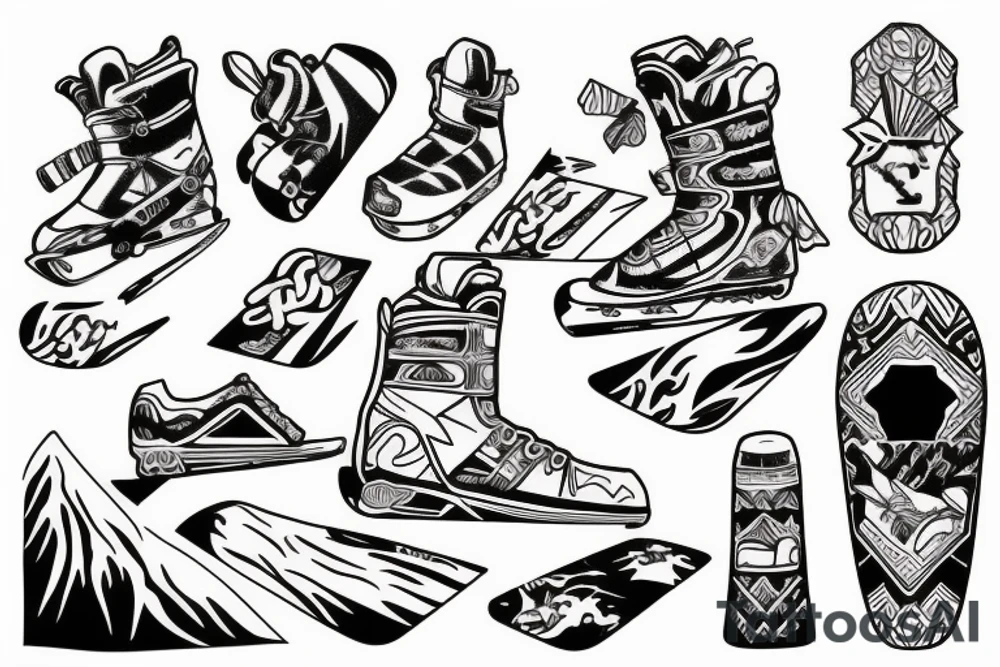 Snowboarding tattoo idea