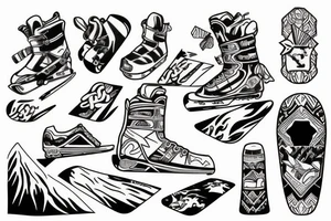 Snowboarding tattoo idea