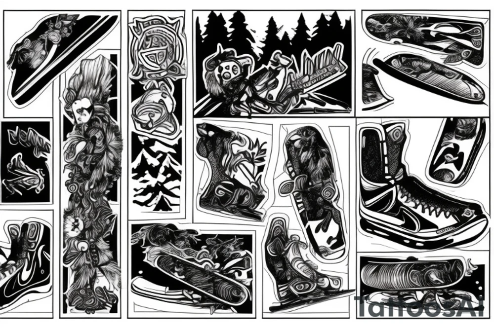 Snowboarding tattoo idea