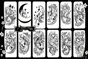 Moon with fairy tattoo idea