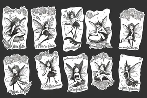 Fairy sitting on moon tattoo idea