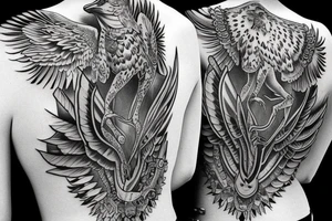 Wide spread Eagle on back tattoo idea