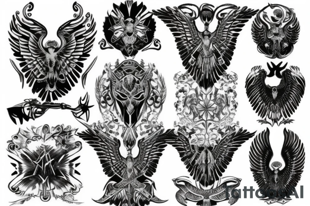 Wide spread Eagle on back tattoo idea