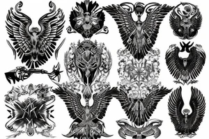Wide spread Eagle on back tattoo idea