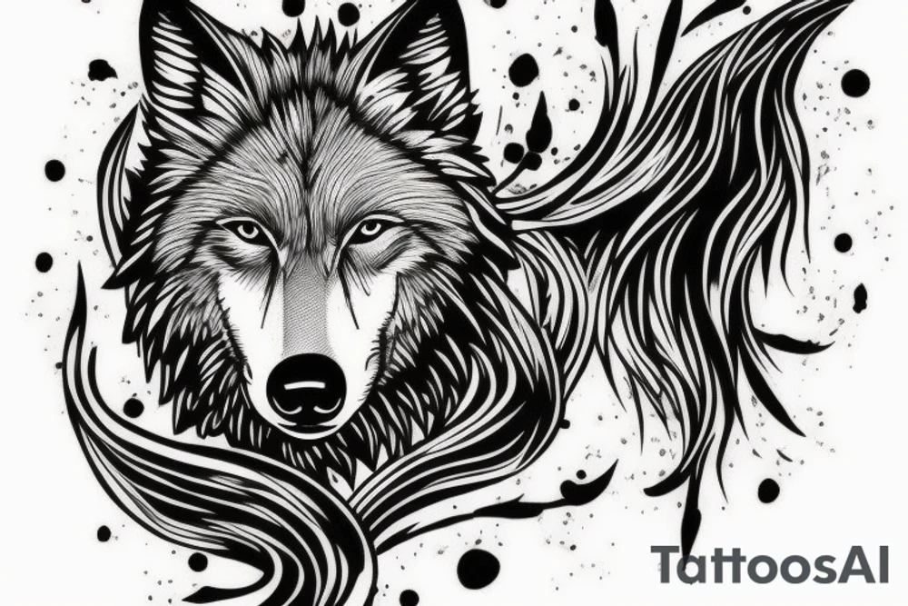 Wolf head on shoulder tattoo idea