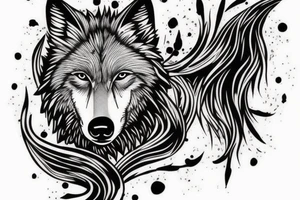 Wolf head on shoulder tattoo idea