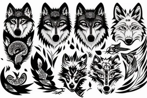 Wolf head on shoulder tattoo idea