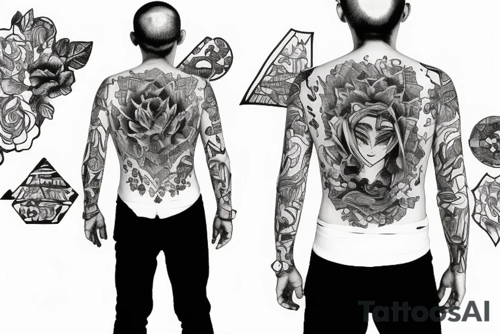 person standing alone on a mountain tattoo idea