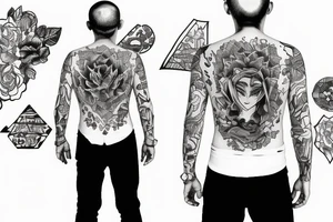 person standing alone on a mountain tattoo idea