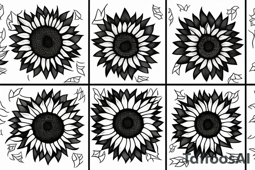 Yadira as sunflower roots and the corners are sunflowers tattoo idea