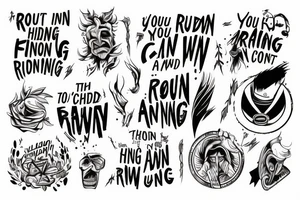 Emigrate band “you can’t run away and hide again” in text tattoo idea