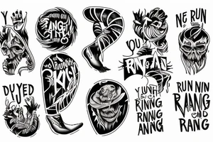Emigrate band “you can’t run away and hide again” in text tattoo idea