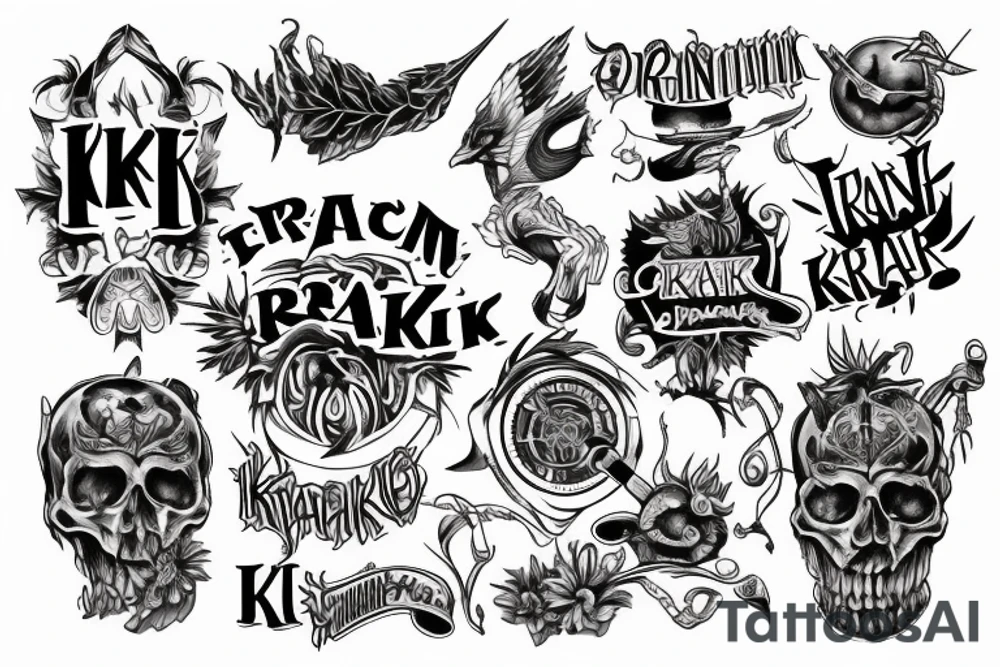 Create a tattoo of the word Krank. Krank is a family name. tattoo idea