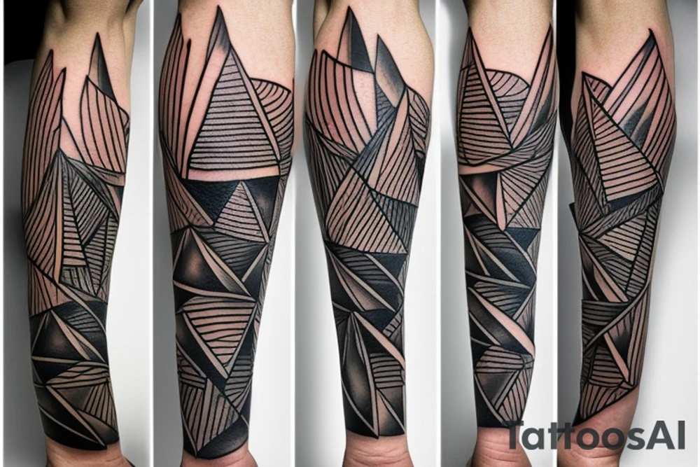 Trail running in an imperfect triangle tattoo idea
