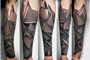 Trail running in an imperfect triangle tattoo idea