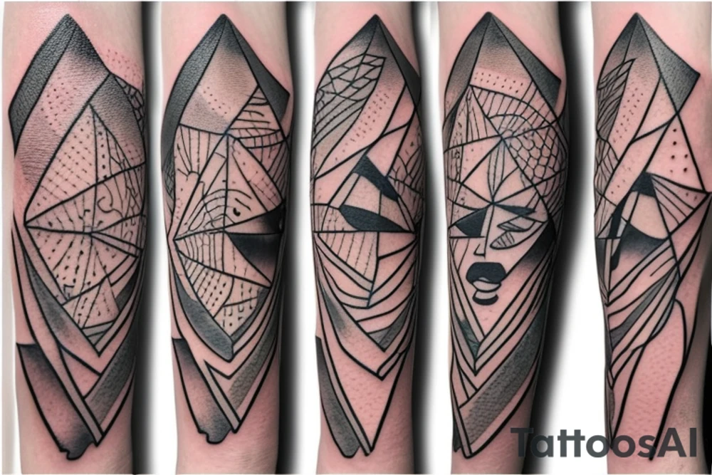 Trail running in an imperfect triangle tattoo idea