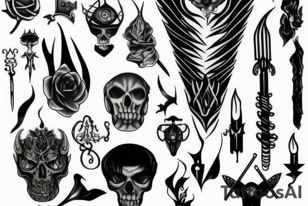 Gothic torch tattoo idea
