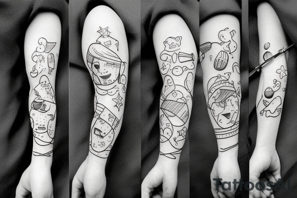 Potato holding gun tattoo idea