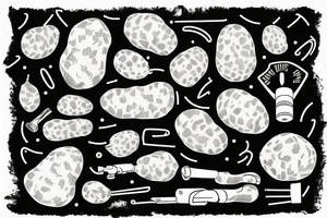 Potato holding gun tattoo idea