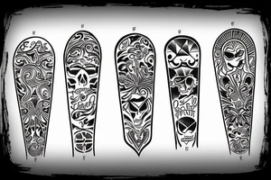 compas with four names tattoo idea